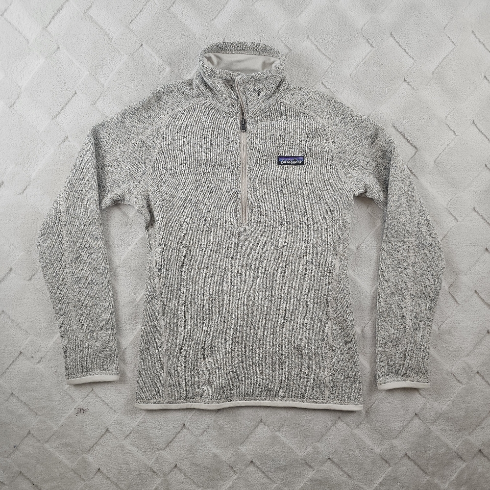 Patagonia Women's Gray Heathered Quarter-Zip Sweater